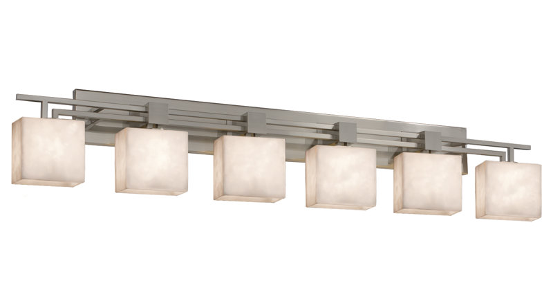 Éclairage pour meuble-lavabo 6 lumières Brey, Nickel brossé