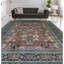 Tapis rouille et bleu noué à la main de haute qualité