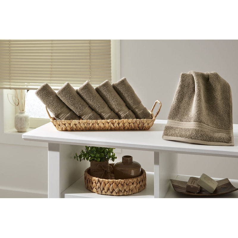 Ensemble de serviettes de bain 6 pièces 13 x 13 Ozdilek, Marron clair, Gant de toilette - paquet de 6