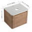 Meuble-lavabo mural simple flottant 24 po avec dalle de comptoir, base de meuble-lavabo moderne en contreplaqué incurvé en chêne naturel (lavabo non inclus)