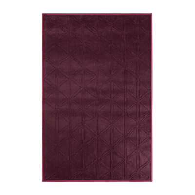 Machine Washable Trellis Red Area Rug