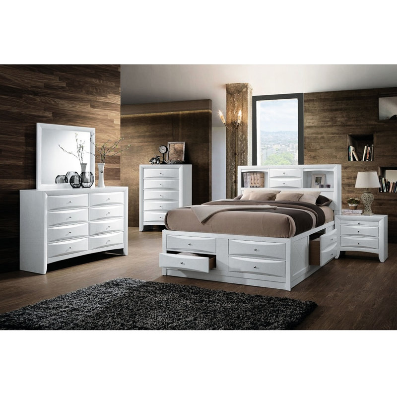 Table de chevet blanche 2 avec 1 plateau pour un rangement amélioré dans la chambre à coucher et 1 plateau A Graceful