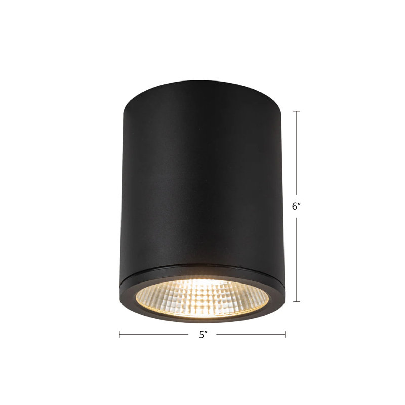 Nordic 1 - Light LED Flush Mount, Black, 6" H x 5" W x 5" D
