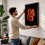 Neon Squirrel Sign Retro - Framed Print-462886124-462886113