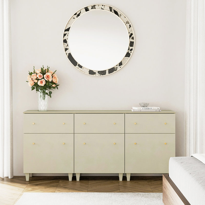 Commode 3 tiroirs Cabriano, Beige