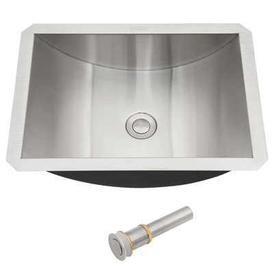 18"X13" Brushed Nickel Stainless Steel Bathroom Sink With Pop Up Drain, Innovative Nano Finish For Water And Dirt Repellency, Non - Porous Marking Surface, Sound Dampening Pads, 1 3/4" Center Drain