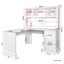 Bureau de bureau blanc antique avec rangement, options abondantes, 2 tablettes, 2 grands tiroirs, surface lisse, espace de travail pour le bureau, rangement suffisant, étagères, bureau d'étude imperméable, espace vaste-1192862672