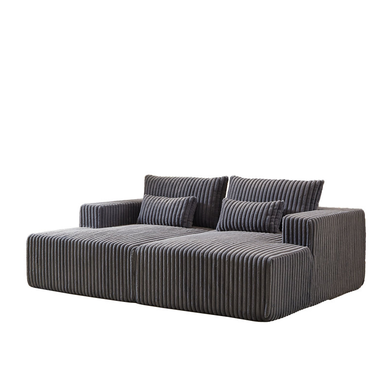Méridienne modulaire surdimensionnée de 87 po, sans assemblage requis, causeuse en peluche avec canapé-lit inclinable, fauteuil-lit moderne moelleux pour la chambre à coucher du salon intérieur