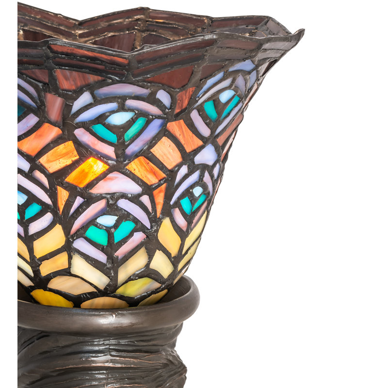 Tiffany Peacock Feather Torchiere Table Lamp