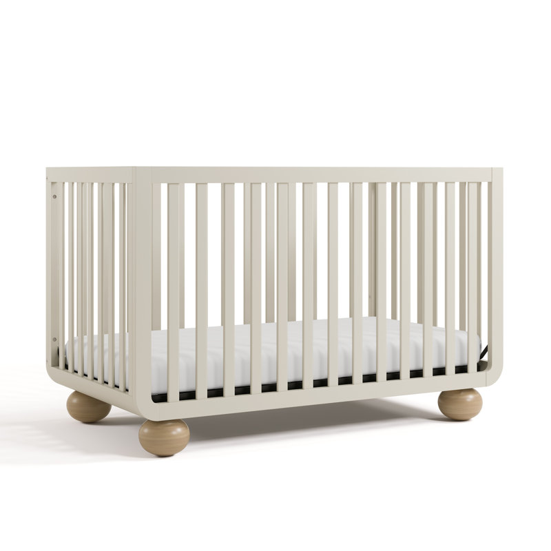 Lit de bébé convertible 5-en-1 Amalfi avec matelas, Avoine givrée / bois flottant, Lit de bébé et matelas