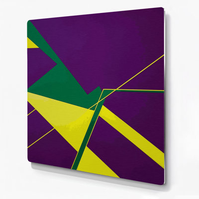 «Geometric Abstraction 15», art mural en métal mauve