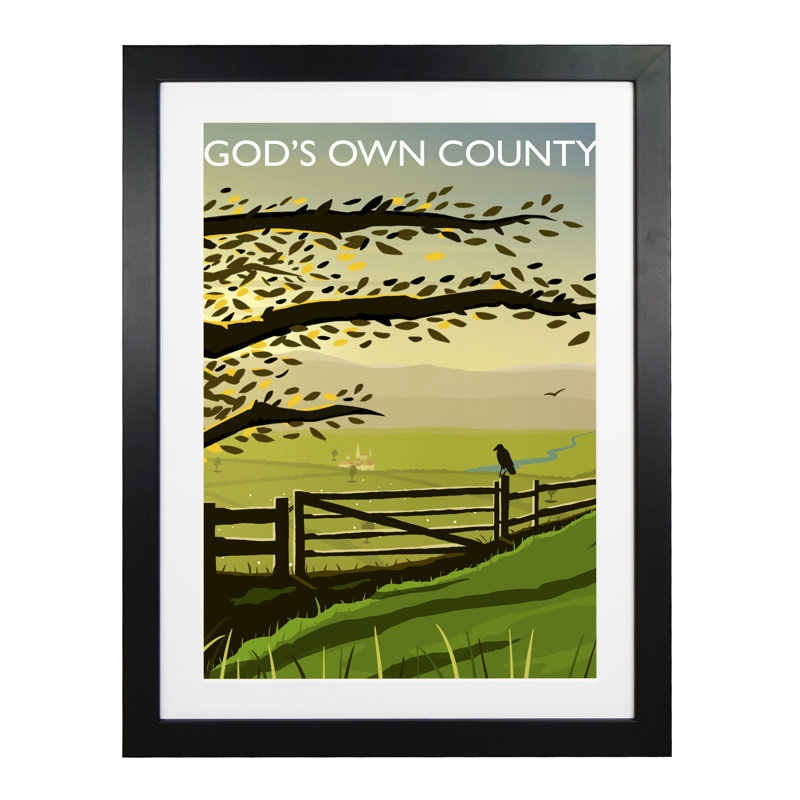 Gods Own County by Richard O'Neil - Print, 43.5 cm H x 33.5 cm W x 2.2 cm D, Black Wood Frame