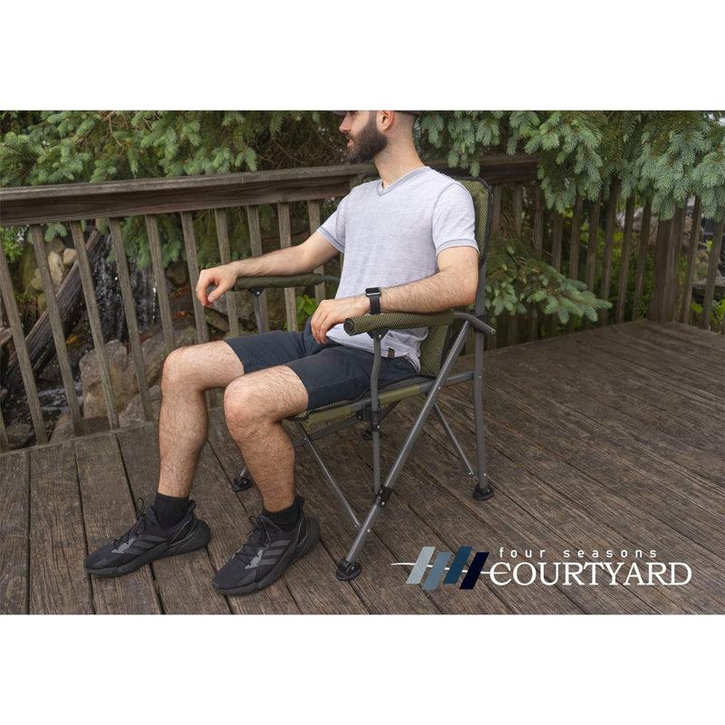  Chaises surdimensionnées à accoudoirs pliables Quad Sports, paquet de 4, vert
