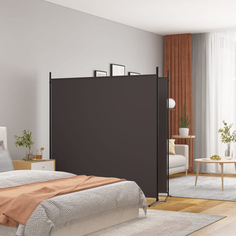 Kyen 457.2cm H Folding Room Divider, Brown, 180cm H x 348 cm W, 2