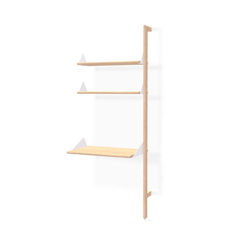Branch Desk Shelving Unit Add-on, White/Blonde