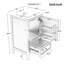 Meuble-lavabo de 20 po avec lavabo - noir, grand rangement, poignée en acier inoxydable, porte silencieuse, surface facile à nettoyer, poids pratique de 67,36 lb, tablette de porte, tiroir,-1371367045