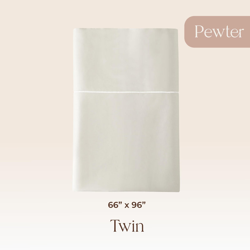 Drap-housse Whisper Organic, Drap plat simple, Étain