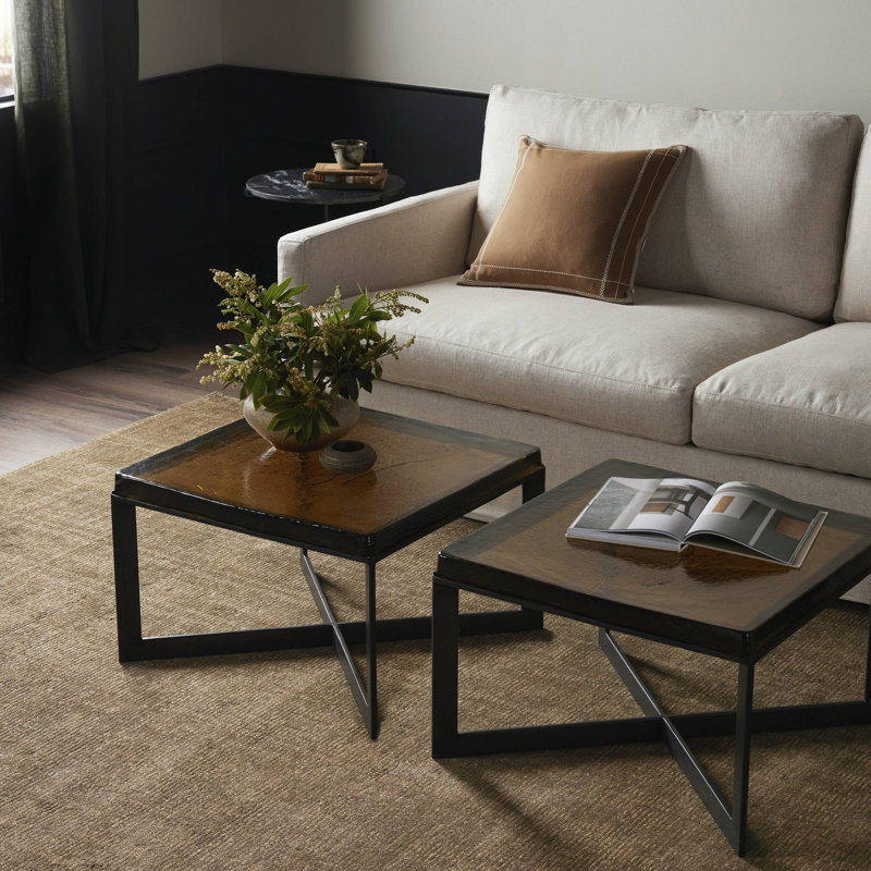 Lennie Glass Coffee Table, Clear Cast Glass