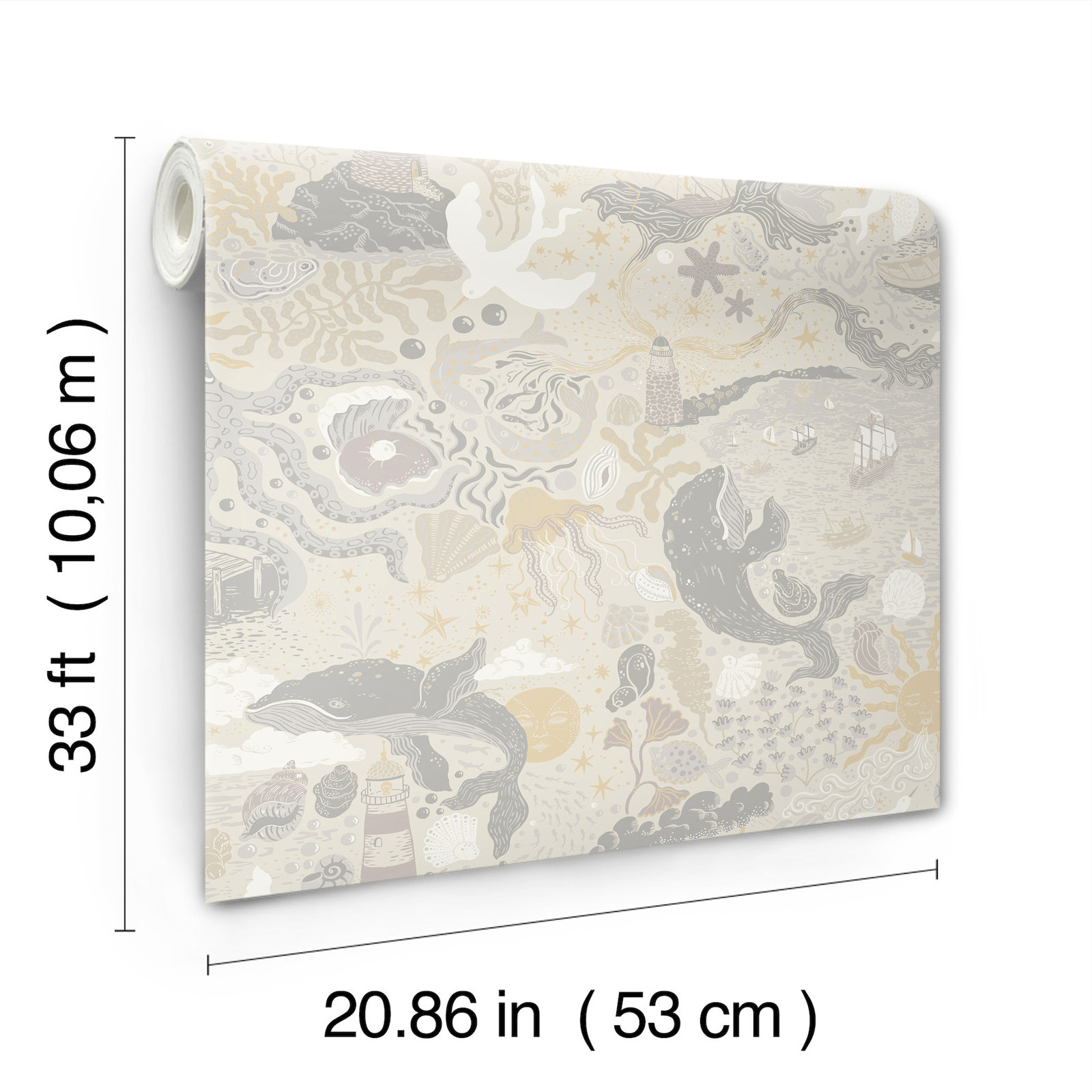 York Wallcoverings Wallpaper Double Roll, Grey