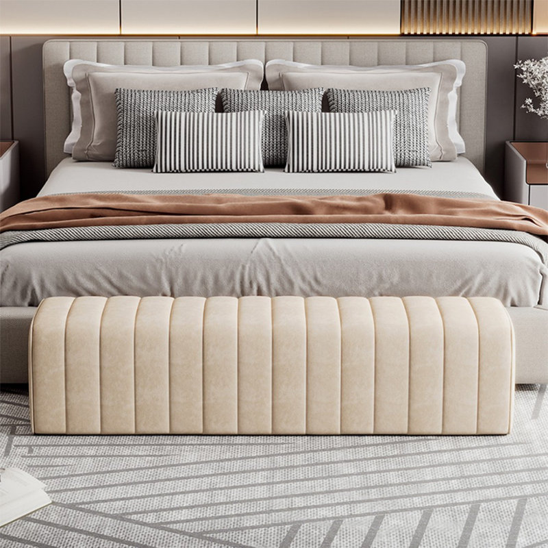 Banc rembourré blanc crème, Blanc crémeux