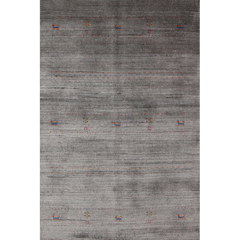 Tapis tribal en laine de style Gabbeh 4 x 6