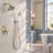 Vintage Shower System Round Rain Shower Head with Handheld Shower Classic Curved Shower Arm-74860094