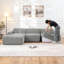 Canapé modulaire en velours côtelé gris antique, salon moderne