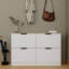 Armoire à chaussures moderne avec plusieurs tablettes, blanc mat, 47,4 x 31,2 x 11,8 pouces | 100% panneau de particules enduit de mélamine, épaisseur: 0,7 pouce | Design scandinave mural et élégant pour le rangement dans l'entrée et le couloir