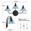Luminaire pour meuble-lavabo 3 lumières de 25,5 po de largeur, cadre noir et verre bleu homologué UL-1656015085-1656015084-1656015086