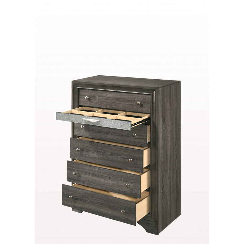 Commode moderne à finition grise, Gris