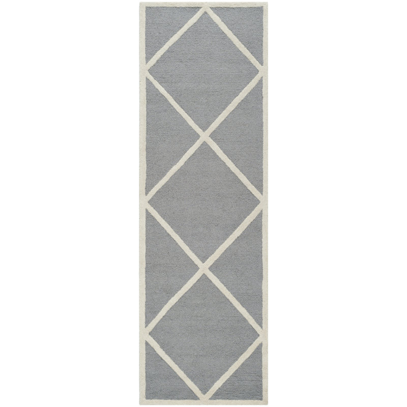 Deedgra Hand Tufted Wool Geometric Rug, Runner 2'6" x 10'
