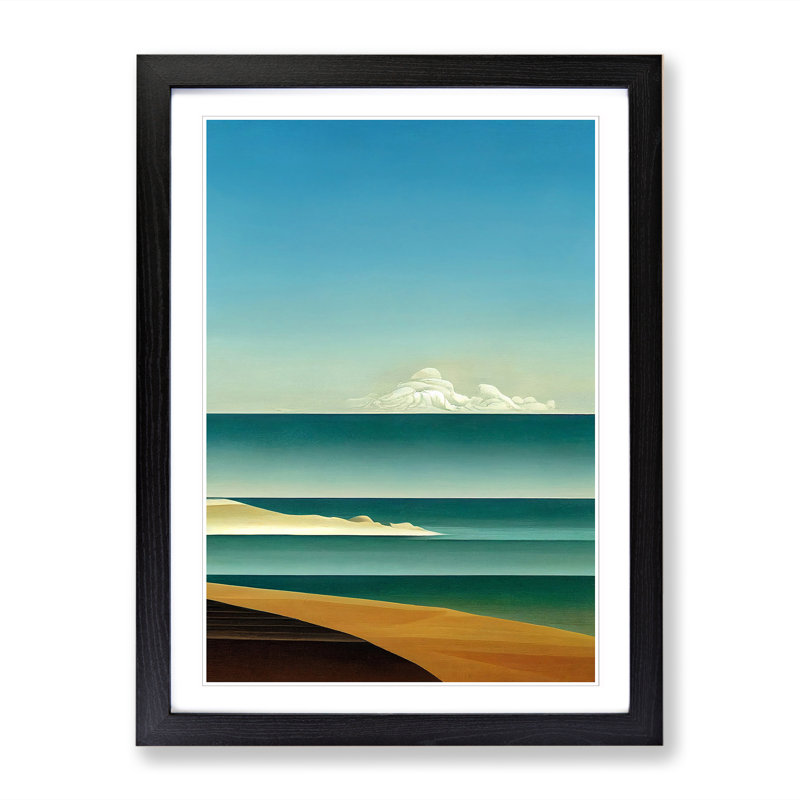 Modern Beach Seascape Vol.1 - Framed Print, Black, 64cm H x 46cm W x 2cm D