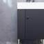 Meuble-lavabo simple en céramique noir 21,6 po