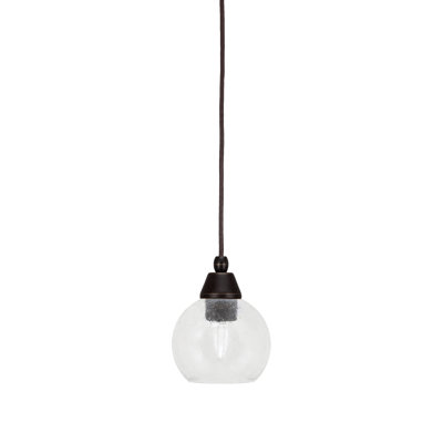 Mini-luminaire suspendu avec cordon en verre transparent de 5,75 po