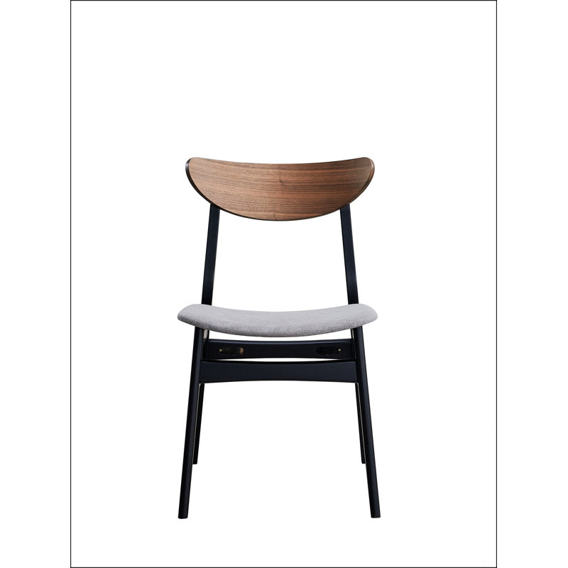Chaise d'appoint en noyer et finition noire