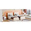 Beige Upholstered King Size Bed With Versatile Storage Space Generous Capacity