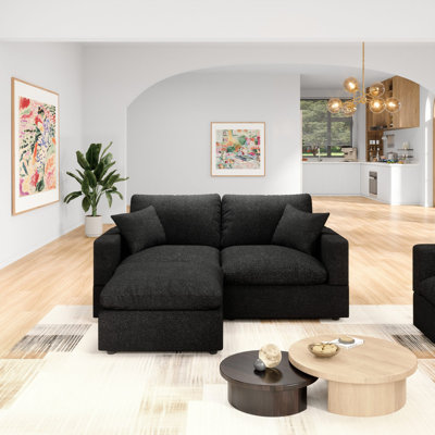 Canapé modulaire 3 places Comfy Cloud Couch for Living, Canapé modulaire rembourré modulaire à assise profonde convertible, Housses de coussin amovibles et lavables