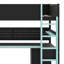 Lit mezzanine innovant avec bureau, tablettes, panneau perforé et escalier de rangement-533127787-533127789