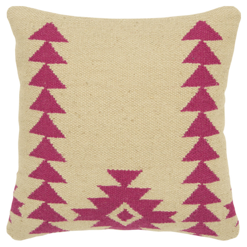 Wool Blend Throw Pillow, Pink