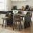 26.4" Swivel Bar Stools Set of 4, Black Solid Wood Legs & Metal Ring Footrest-780815904-789575586