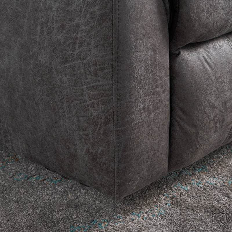 Contemporary Swivel Glider Recliner - Plush Upholstered, 360° Swivel & Glide Functions, Slate