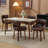 360° Swivel Faux Leather Upholstered Dining Chair With Adjustable Foot Pads, Solid Wood Legs-775005456