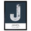 Jakarta City Map Jakarta Indonesia City Map Navy - Single Picture Frame Typography