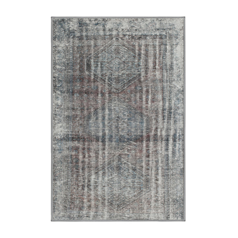 Tapis gris Southwestern, Rectangle 8 pi x 12 pi