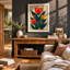 Tulip Triptych Art Deco - Framed Print-1686746271-1686746258