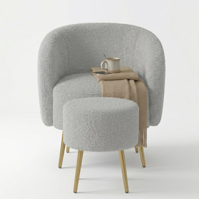 Tolgahan Upholstered Armchair with Ottoman