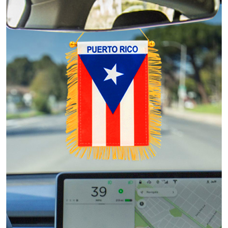 Drapeau suspendu pour fenêtre 4 x 6 pouces Anley Puerto Rico