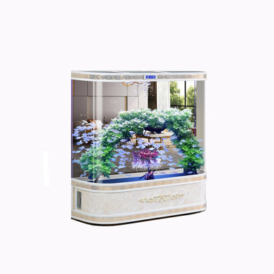 59.06"Medium-sized filter-free water-changing aquarium in light white and golden colors