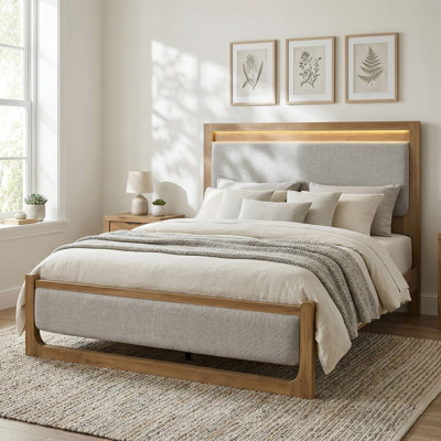 Lunora Panel Bed With LED Warm Light Headboard