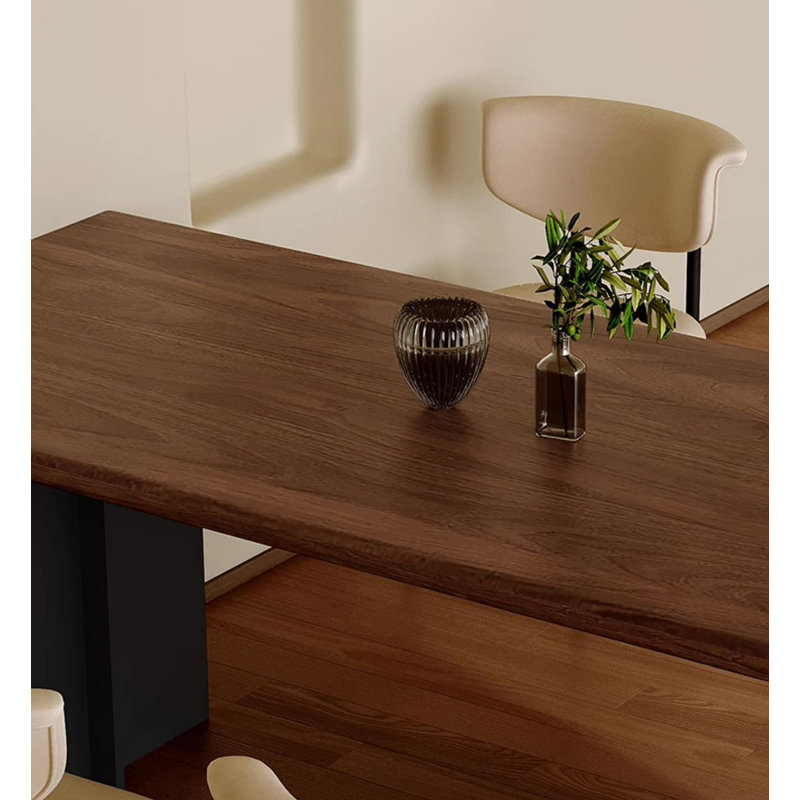 Nordic Retro Walnut Rectangular Dining Table, 29.53”H x 62.99”L x 31.50”W